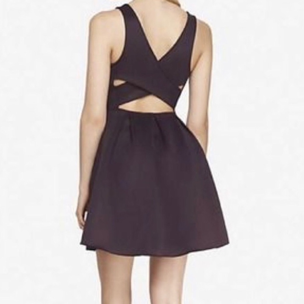 EXPRESS CRISSCROSS BACK FIT & FLARE COCKTAIL DRESS